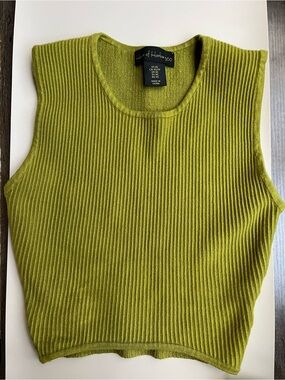 House of Harlow 1960 Olive Green Ribbed Sleeveless Knit Tank